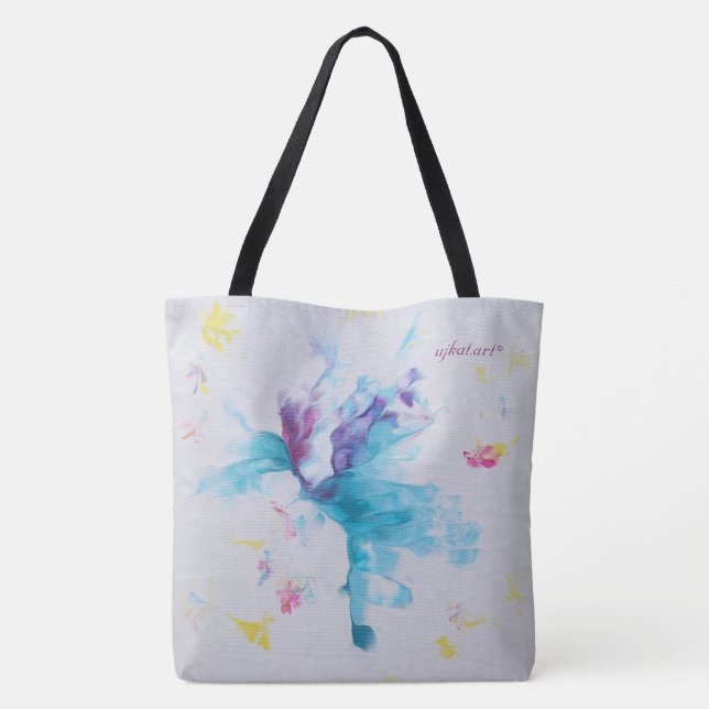 Abstrakt Art Tote Bag Tygkasse (Baksida)