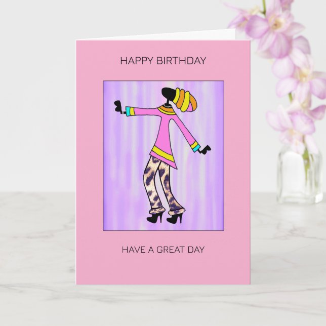 Abstrakt Art, Trendig och Elegant Flickans födelse Kort (Orkide)