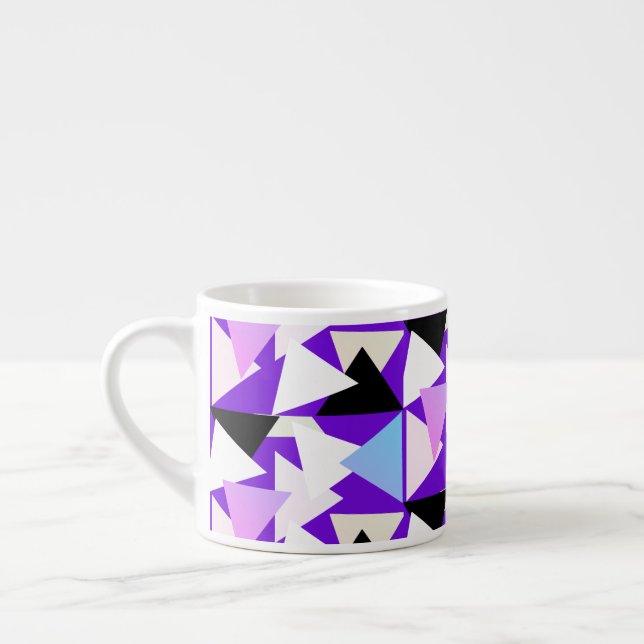 Abstrakt Art Triangle Pyramid Mönster Coffee Mugg Espressomugg (Vänster)