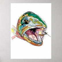 Abstrakt Art Trout Poster