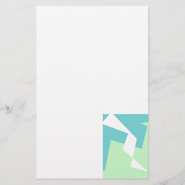 Abstrakt Art Turcos Blue Grönt Brevpapper (Framsida)