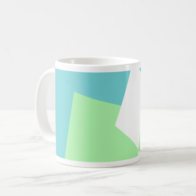 Abstrakt Art Turcos Blue Grönt Kaffemugg (Framsida vänster)