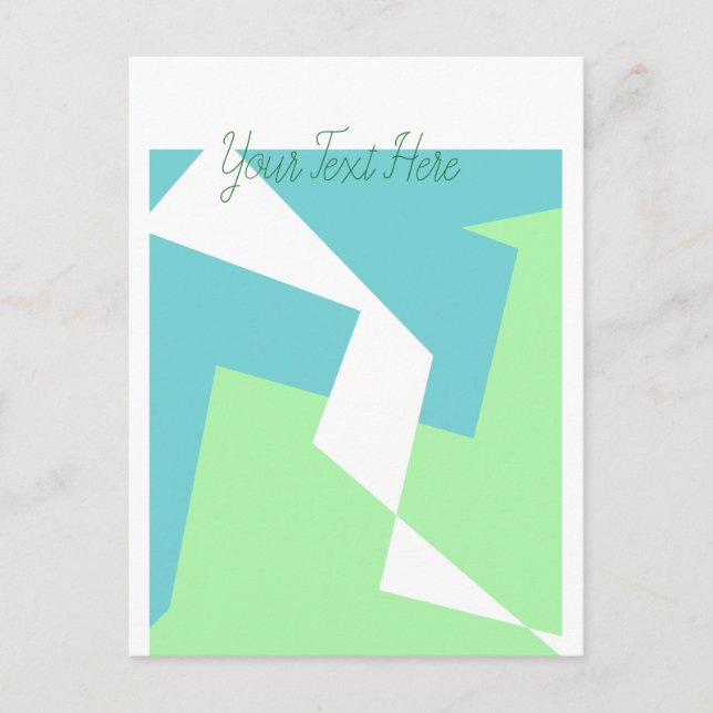 Abstrakt Art Turcos Blue Grönt Vykort (Framsida)