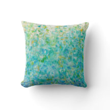 Abstrakt Art Turcos Blue Light Gult Pillow