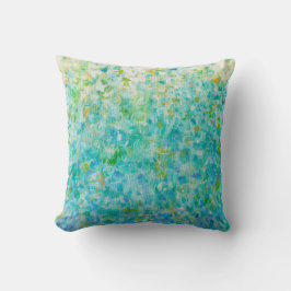Abstrakt Art Turcos Blue Light Gult Pillow Kudde