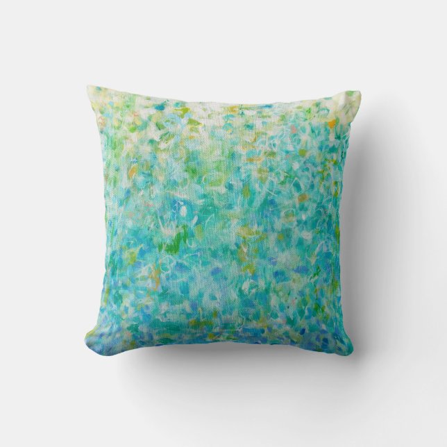 Abstrakt Art Turcos Blue Light Gult Pillow Kudde (Framsida)