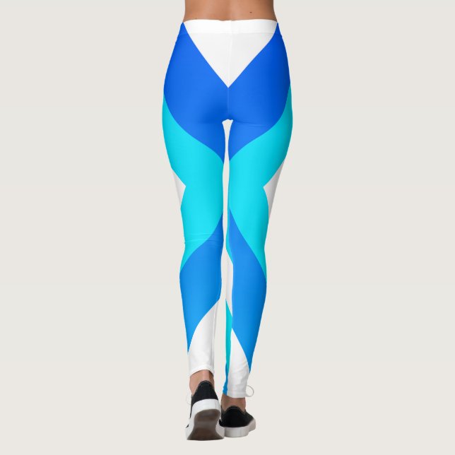 Abstrakt Art Turcos Grönt Blue White Leggings (Baksida)
