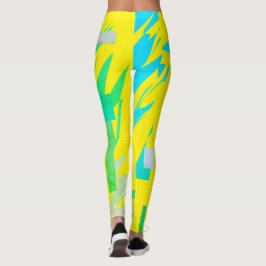 Abstrakt Art Turcos Pastel Färg Leggings