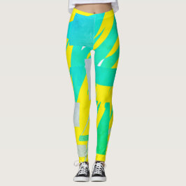 Abstrakt Art Turcos Pastel Färg Leggings