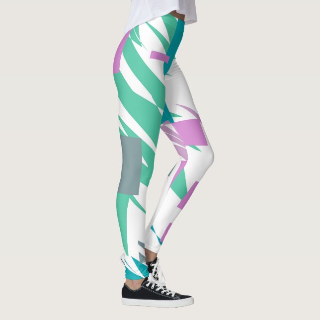 Abstrakt Art Turcos Pastel Färg Leggings (Höger)