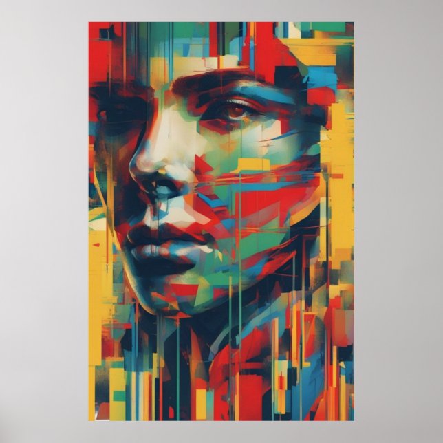 Abstrakt Art Whimsical Dam of Art Digital Poster (Framsidan)