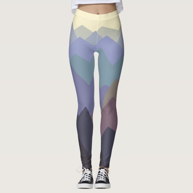Abstrakt Art Winter Mountain Design Leggings (Framsida)