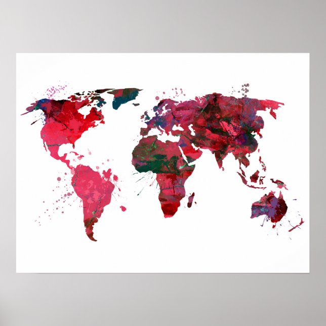 Abstrakt Art World Map Poster (Framsidan)