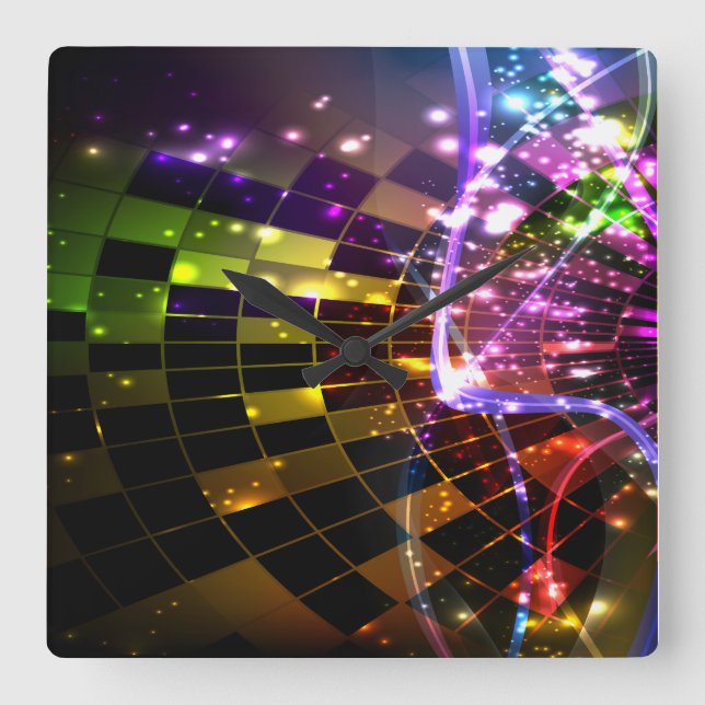 Abstrakt artikel 11-klockan fyrkantig klocka (Framsida)