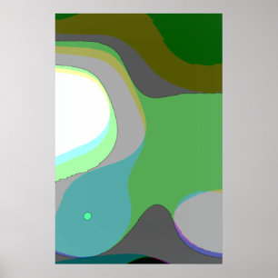 Abstrakt Artikel 303 - Grönt Blue Gult Groovy Retr Poster