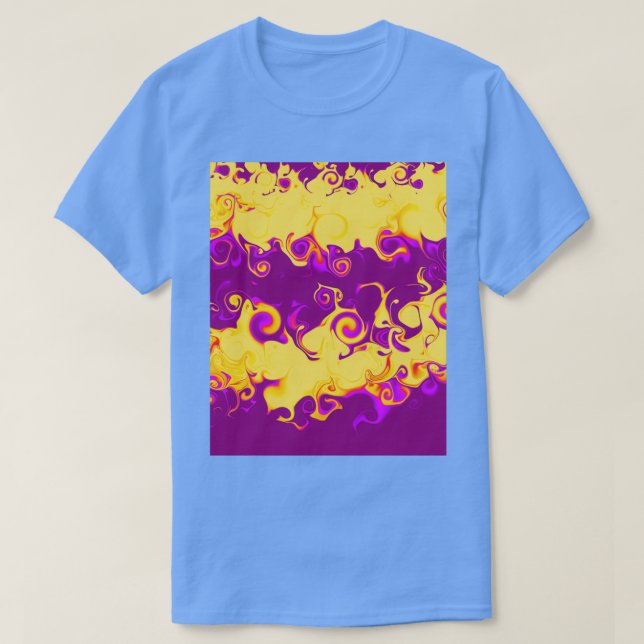Abstrakt Artikel 6 Farlig Gult och Lila för Bright T Shirt (Design framsida)