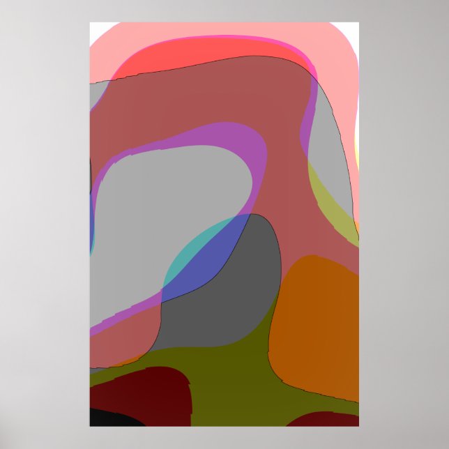 Abstrakt Artikel 812 - Röd och Gult Poster (Framsidan)