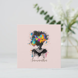 Abstrakt Artist Afro Woman Svartvit