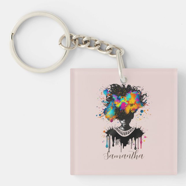 Abstrakt Artist Afro Woman | Svartvit (Framsidan)