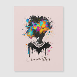 Abstrakt Artist Afro Woman Svartvit