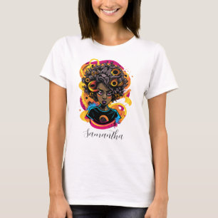 Abstrakt Artist Afro Woman T Shirt