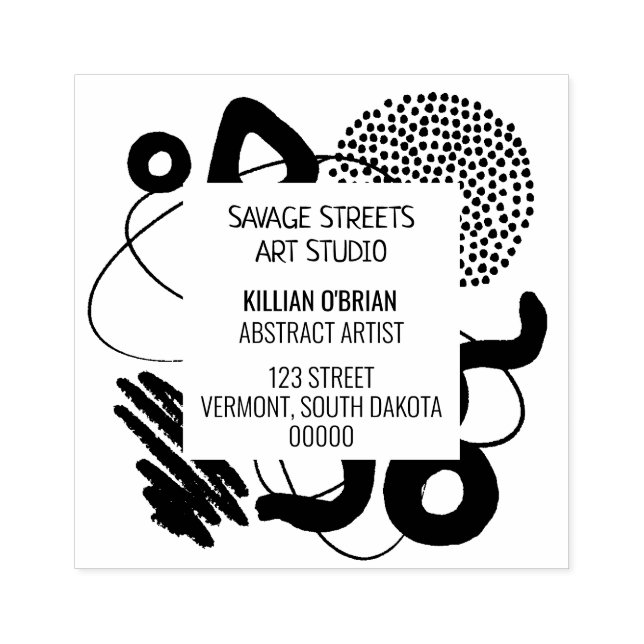 Abstrakt Artist Branding Rubber Frimärke Stämpel (Tryck)