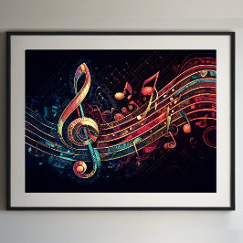 Abstrakt Artistic Music Themme II Poster