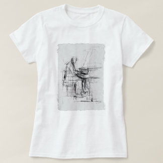 Abstrakt Artistic Pianist Sketch - T Shirt