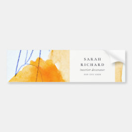 Abstrakt Artistisk Gult Blue Watercolor Art Bildekal