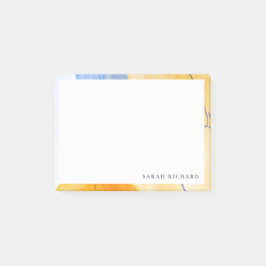 Abstrakt Artistisk Gult Blue Watercolor Art Post-it Block