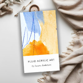Abstrakt Artistisk Gult Blue Watercolor Art Visitkort