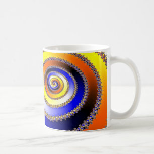 Abstrakt ARTs - Spiral blå gult Kaffemugg