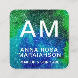 ~* Abstrakt Artsy BOLD GLITTER Photo Logotyp QR Fyrkantigt Visitkort