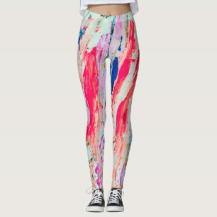 Abstrakt Artsy för Bright Colorful Paint Rand Leggings
