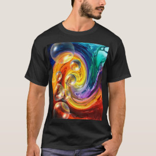 Abstrakt Artwork Manar Basic Black Mörk T-Shirt