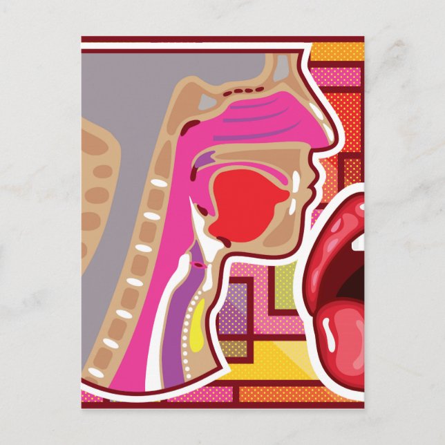 Abstrakt Artwork Throat n Nosdiagram Vykort (Framsida)