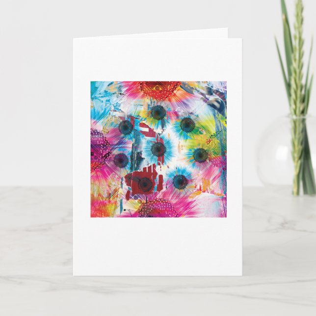 Abstrakt Arty Hälsning Card - Blommigt tema Kort (Framsida)