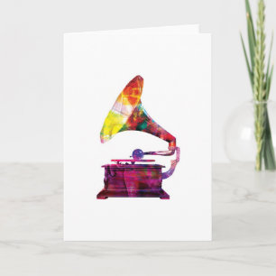 Abstrakt Artyhälsningkort - grammofon Kort