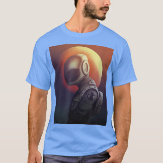 Abstrakt Astronaut med Mars Background Manar Kvinn T Shirt