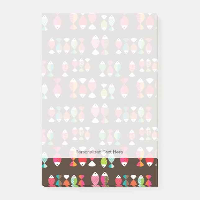 Abstrakt återfiskar under mönster 2 post-it block (Framsida)