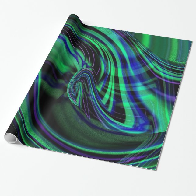 Abstrakt Aurora Borealis Presentpapper (Utrullad)