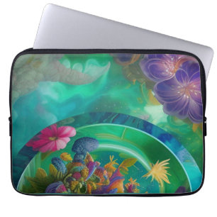 Abstrakt av akvatisk Blommigt under vatten Garden Laptop Fodral