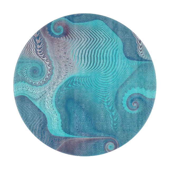 Abstrakt av Aqua och Taupe Oceanic Swirls (Framsidan)