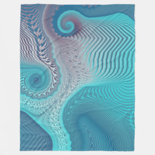 Abstrakt av Aqua och Taupe Oceanic Swirls Fleecefilt