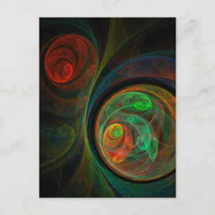 Abstrakt av återfödande av Grönt Art Postcard Vykort