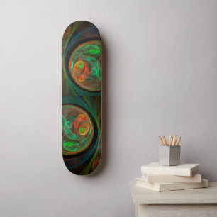Abstrakt av återfödande Grönt Art Skateboard Bräda 20,5 Cm