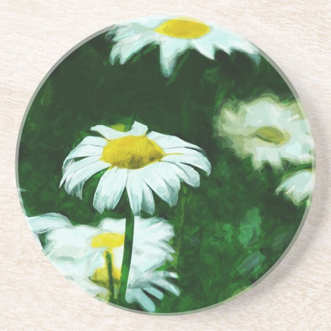 Abstrakt av  av Oxeye White Daisys Impressionism Underlägg (Framsidan)