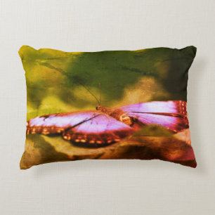 Abstrakt av blå fjäril prydnadskudde