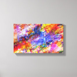 Abstrakt av blå Gult - röd Multifärgad Canvastryck