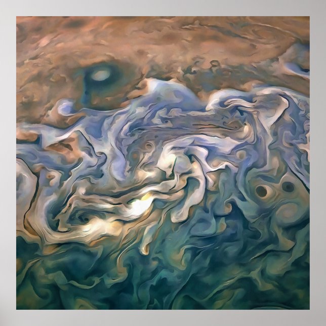 Abstrakt  av blå och Lugn Poster (Framsidan)